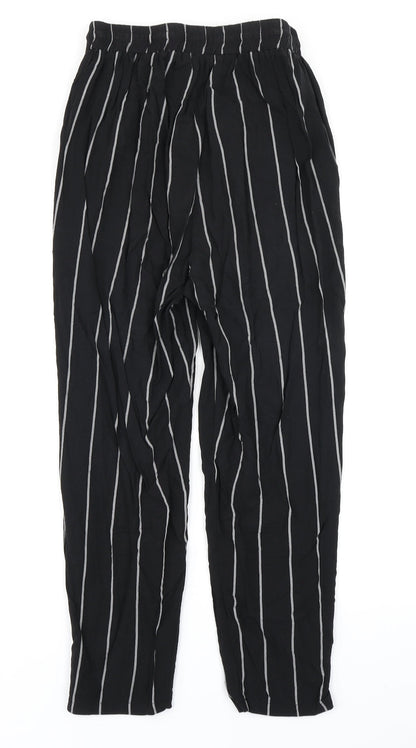 Womens UK Size 8 PRETTYLITTLETHING Regular Fit Harem Black Trousers