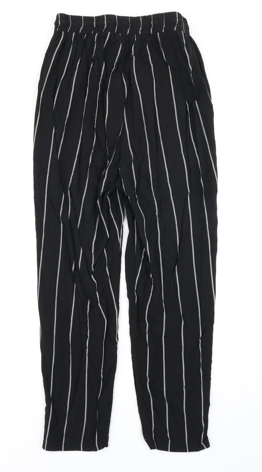 Womens UK Size 8 PRETTYLITTLETHING Regular Fit Harem Black Trousers