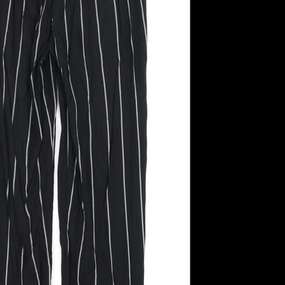 Womens UK Size 8 PRETTYLITTLETHING Regular Fit Harem Black Trousers