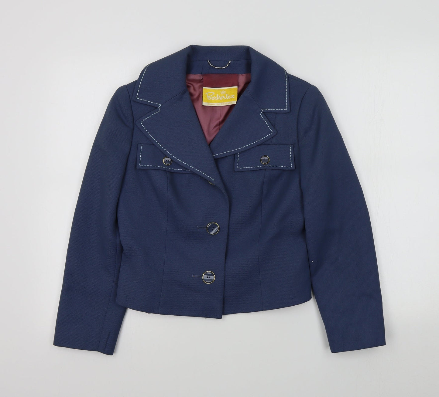 Berkertex Womens Blue Colourblock  Jacket Blazer Size M