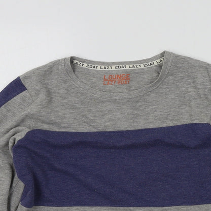 M&S Boys Grey Colourblock  Pullover Jumper Size 11-12 Years