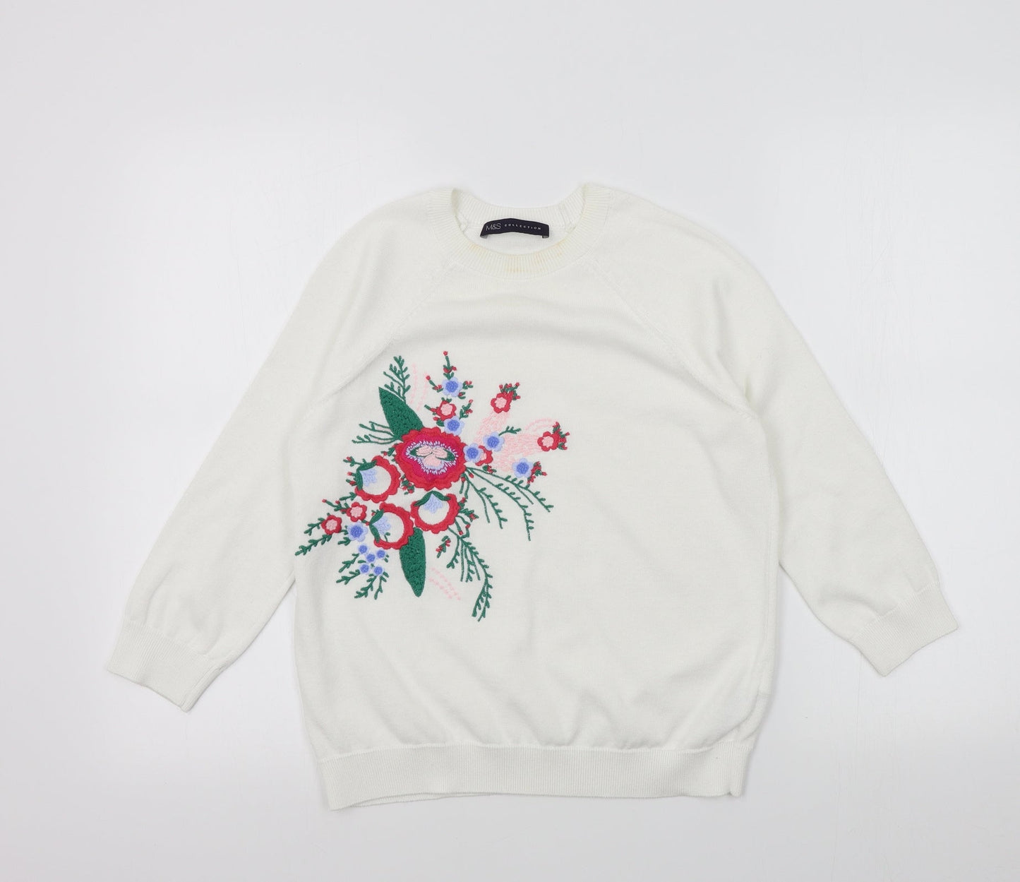 Womens UK Size 8 M&S White Pullover Jumper