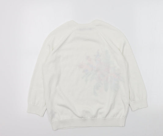 Womens UK Size 8 M&S White Pullover Jumper