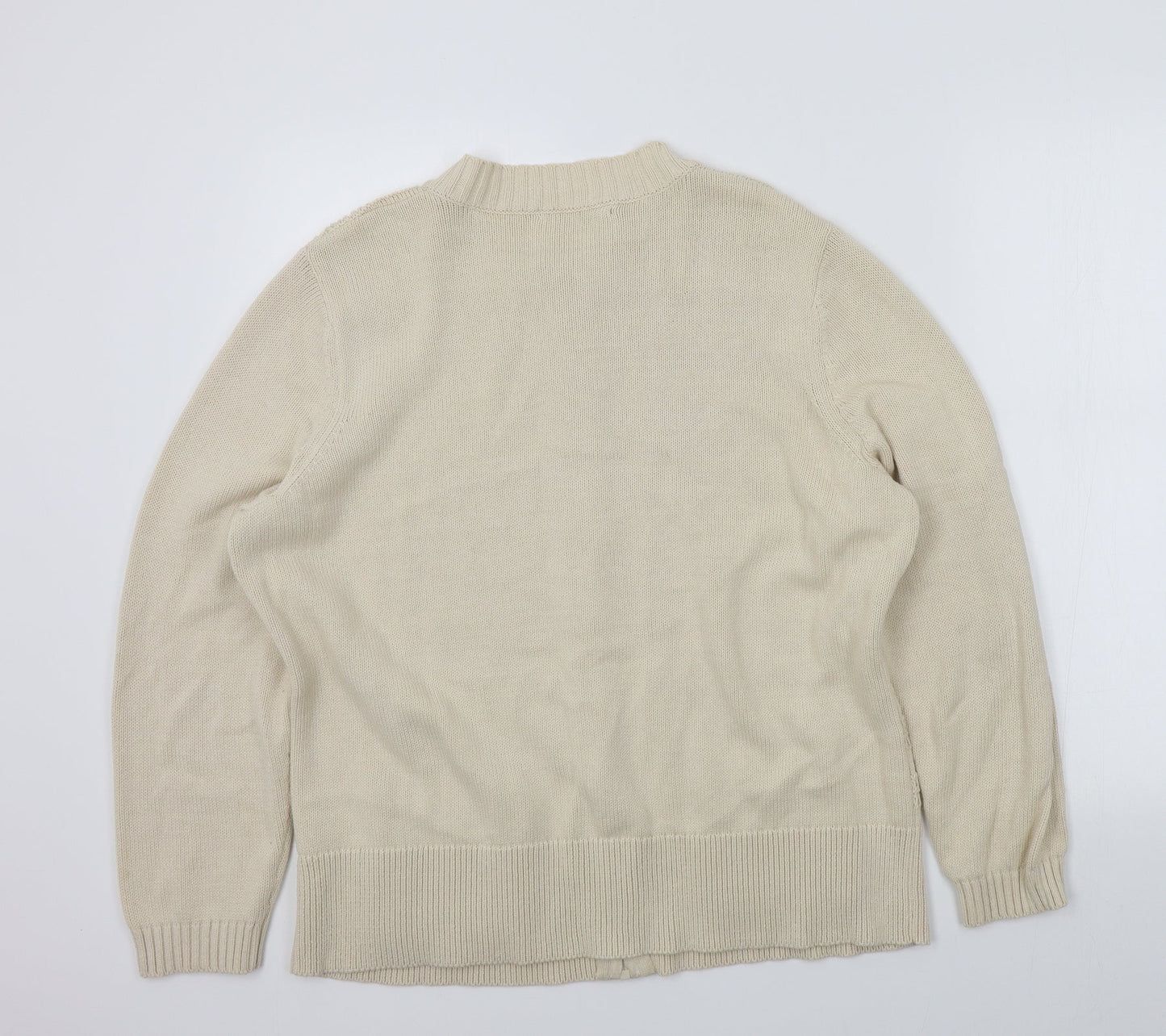 Womens UK Size L BM Beige Cardigan Jumper