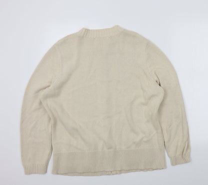 Womens UK Size L BM Beige Cardigan Jumper