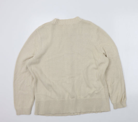 Womens UK Size L BM Beige Cardigan Jumper