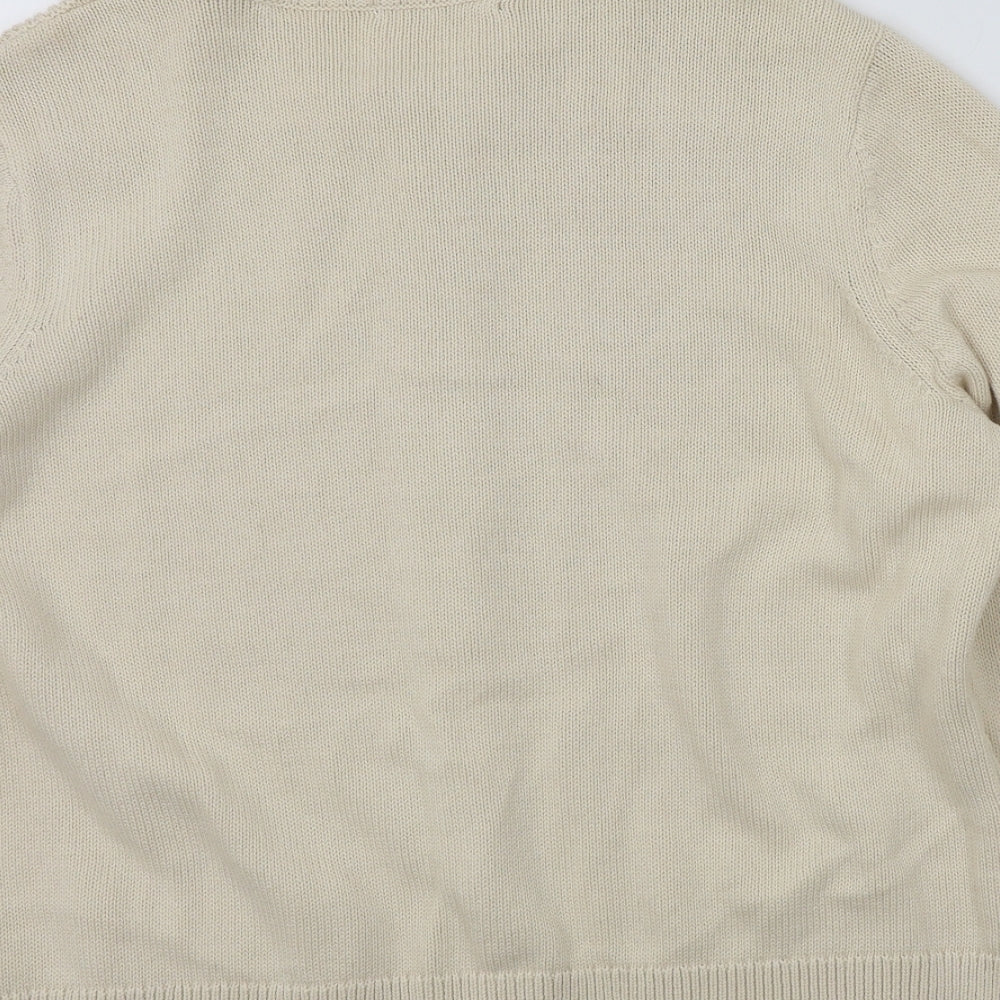 Womens UK Size L BM Beige Cardigan Jumper