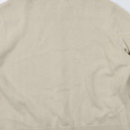 Womens UK Size L BM Beige Cardigan Jumper