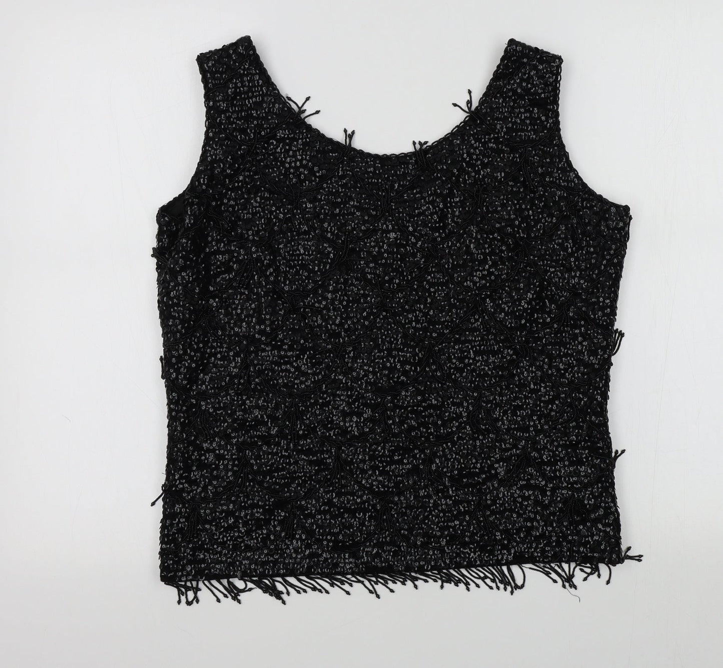 Central Park West Womens Black Colourblock  Basic T-Shirt Size 40