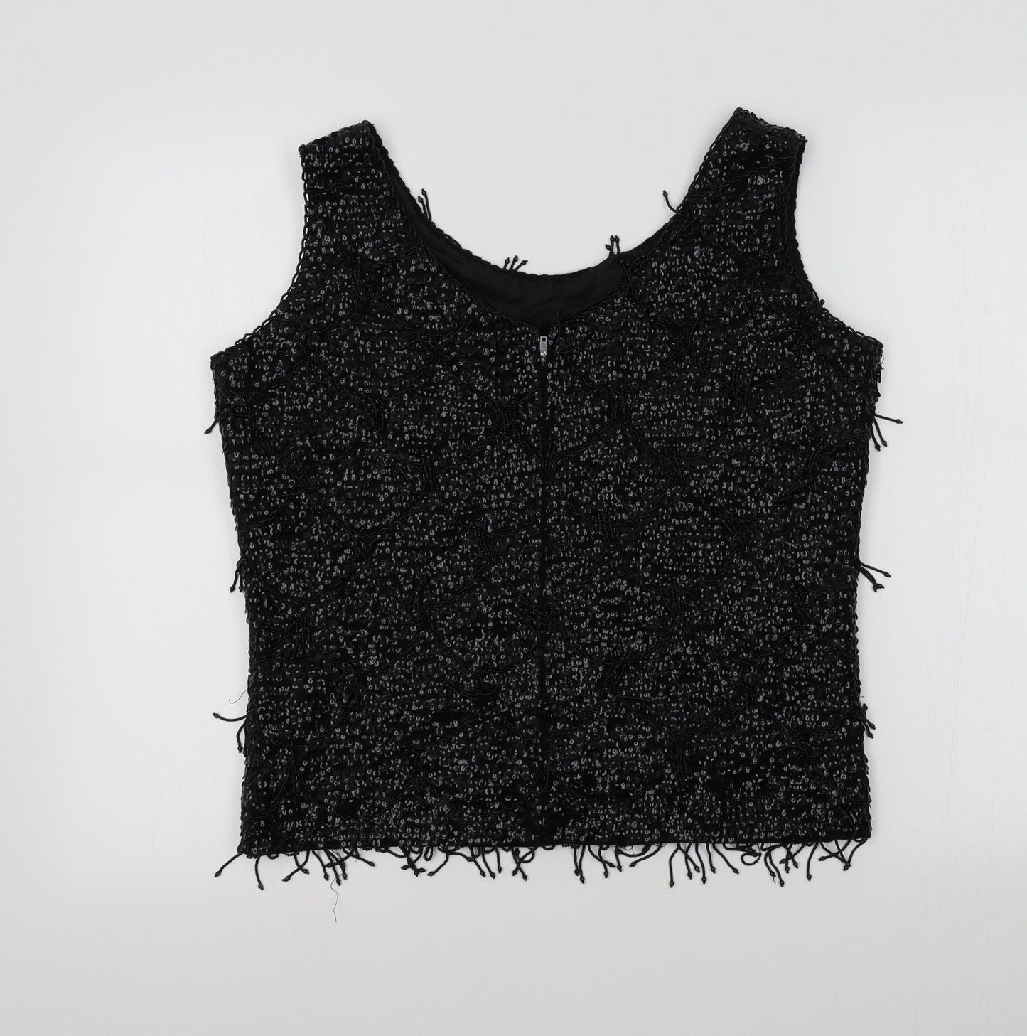 Central Park West Womens Black Colourblock  Basic T-Shirt Size 40