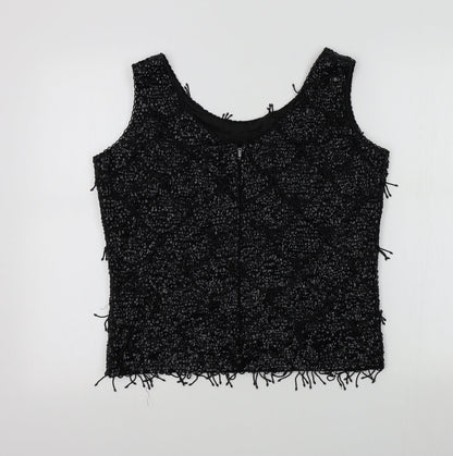 Central Park West Womens Black Colourblock  Basic T-Shirt Size 40