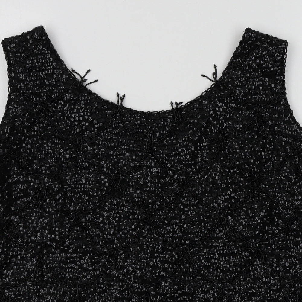 Central Park West Womens Black Colourblock  Basic T-Shirt Size 40