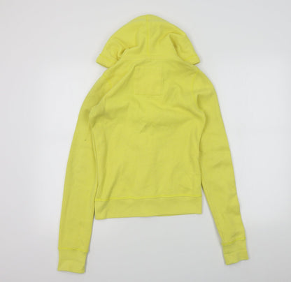 HOLLISTAR Girls Yellow Colourblock  Full Zip Hoodie Size XS