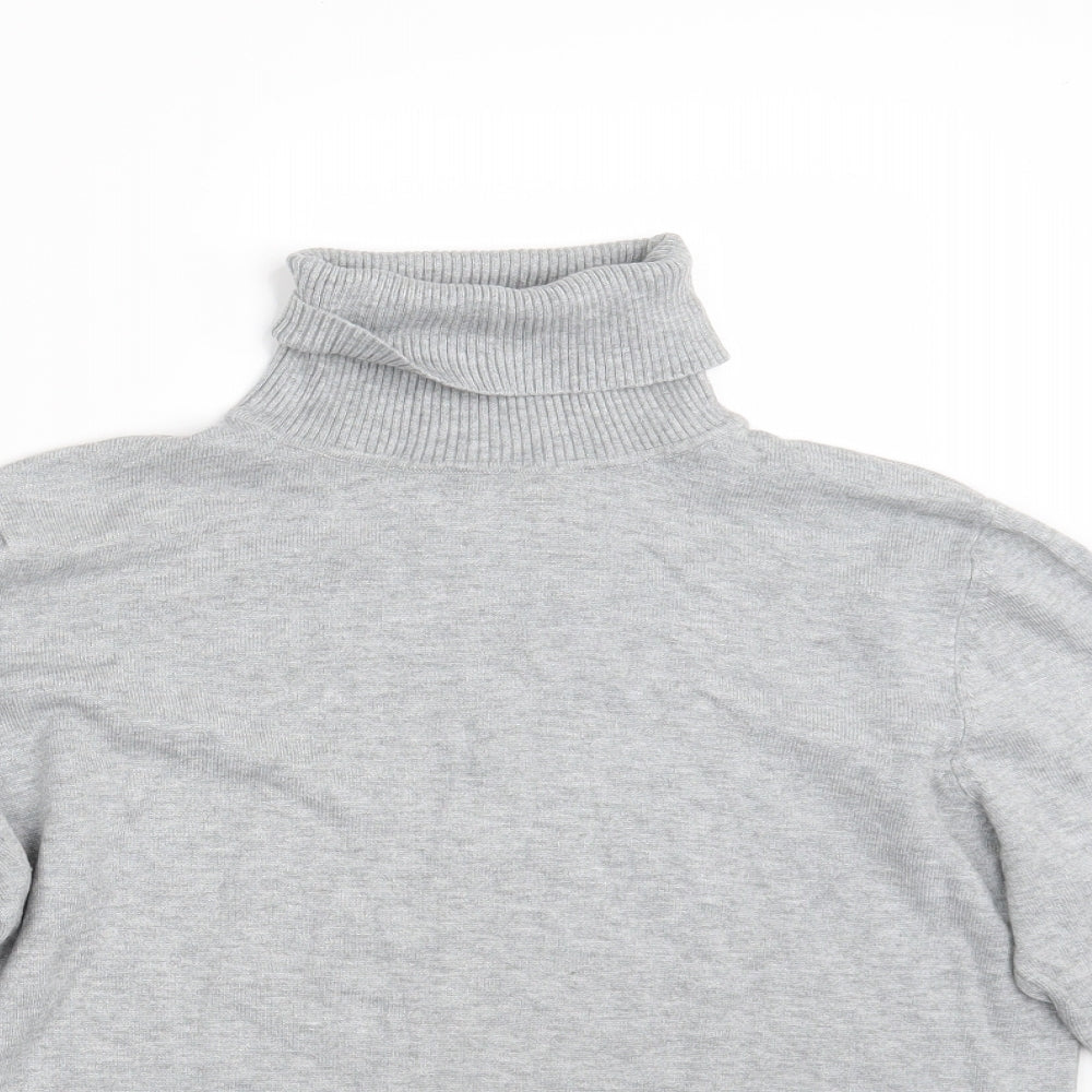 Close-up detail of Papaya women’s grey pullover sweatshirt, size UK 16