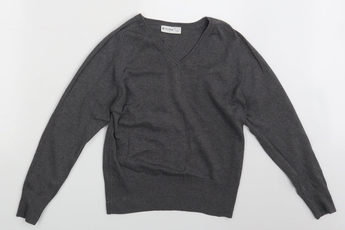 Tru Tex Mens Grey   Pullover Jumper Size S