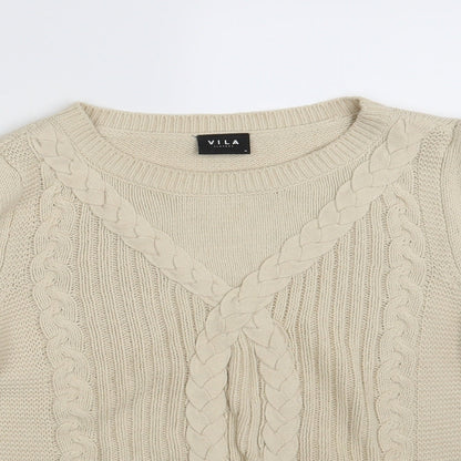 Womens UK Size M VILA Beige Pullover Jumper