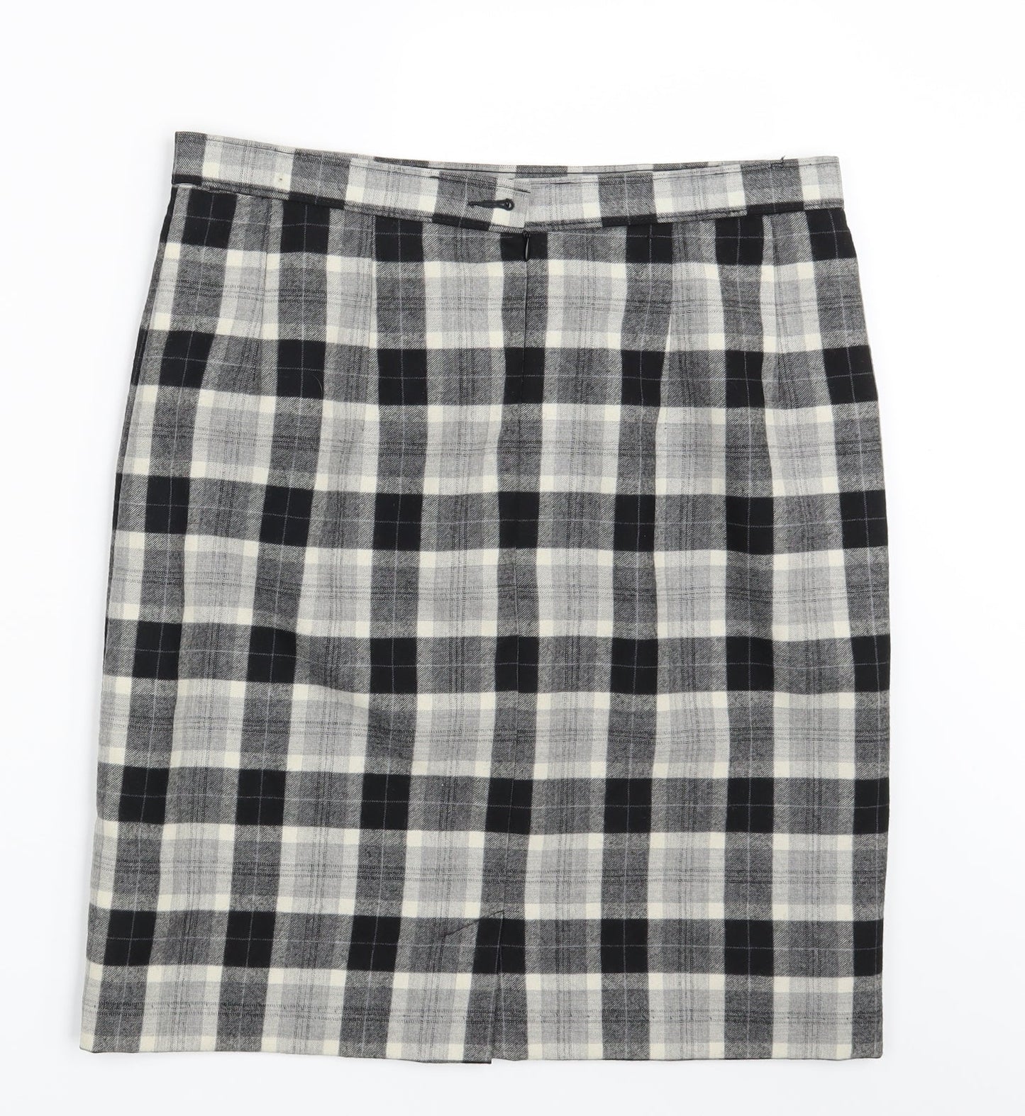 M&S Womens Grey Check  Straight & Pencil Skirt One Size