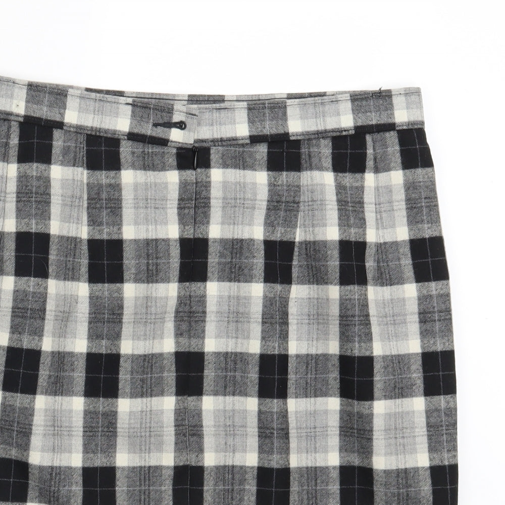 M&S Womens Grey Check  Straight & Pencil Skirt One Size