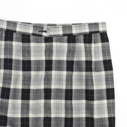 M&S Womens Grey Check  Straight & Pencil Skirt One Size