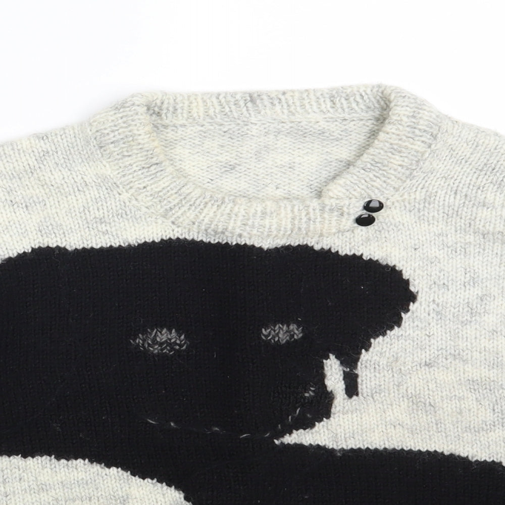 Womens UK Size One Size Preworn White Pullover Jumper