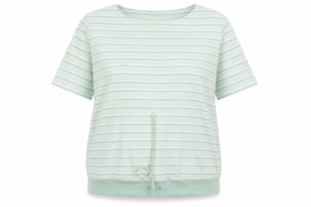 Bonmarché Womens White Striped  Basic T-Shirt Size L
