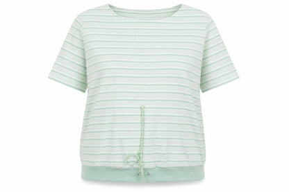 Bonmarché Womens White Striped  Basic T-Shirt Size L