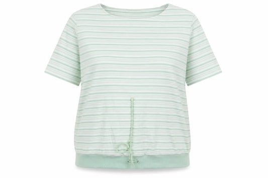 Bonmarché Womens White Striped Basic T-Shirt Size L