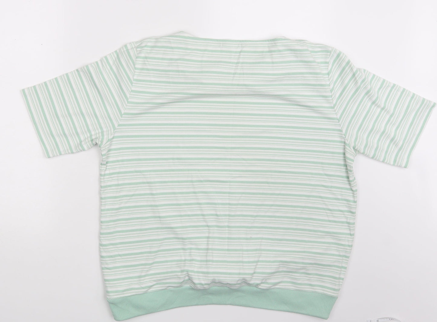 Bonmarché Womens White Striped  Basic T-Shirt Size L