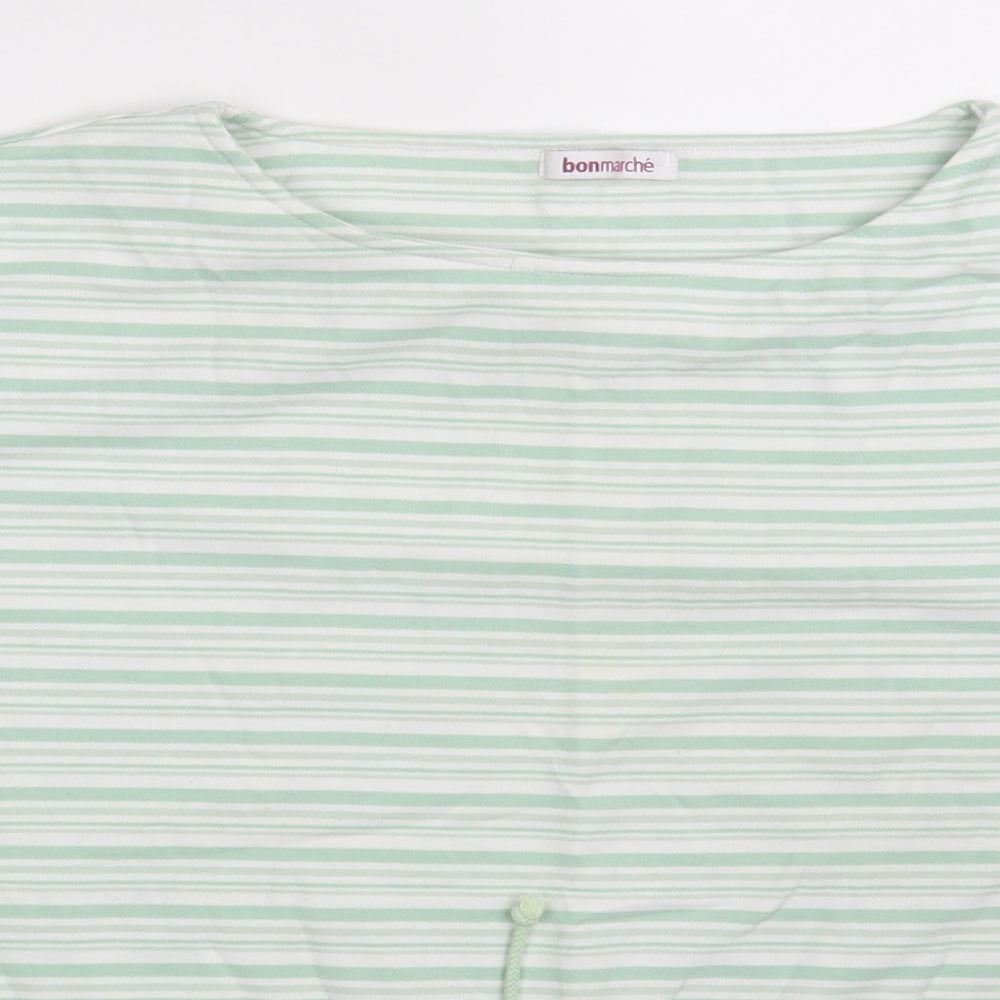 Bonmarché Womens White Striped  Basic T-Shirt Size L