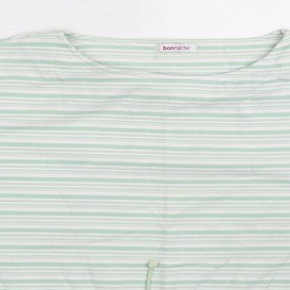 Bonmarché Womens White Striped  Basic T-Shirt Size L