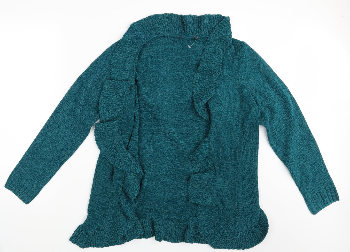 Womens UK Size M Preworn Green Cape Jumper
