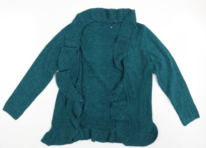 Womens UK Size M Preworn Green Cape Jumper