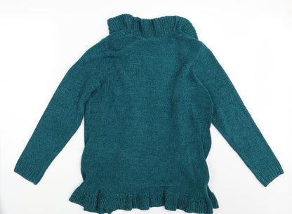 Womens UK Size M Preworn Green Cape Jumper