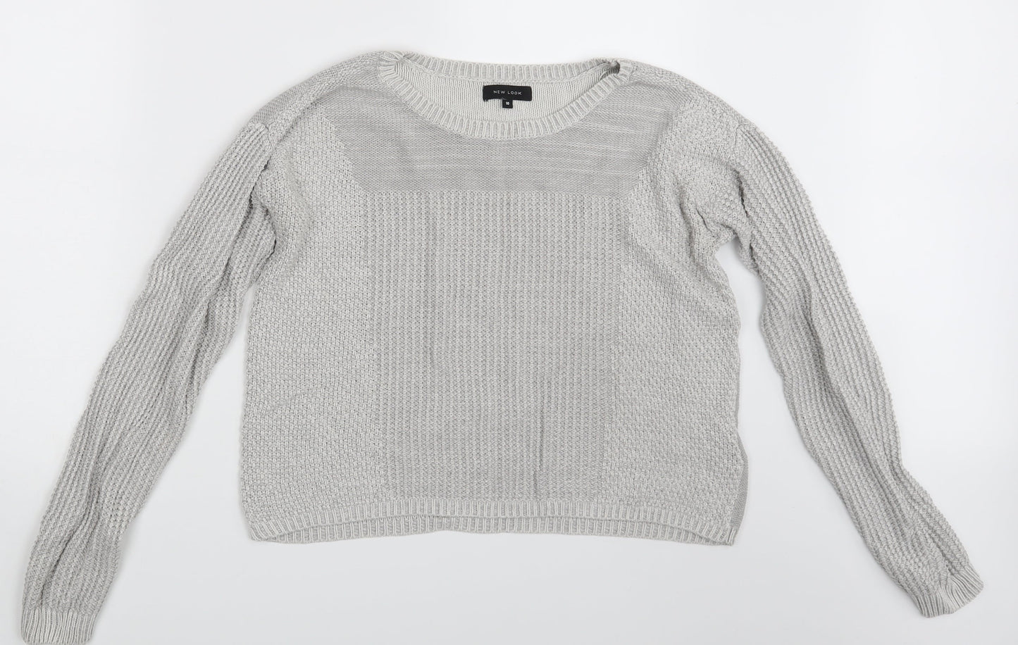 Womens UK Size 10 New Look Grey Pullover Jumper