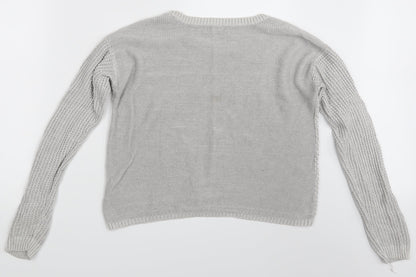 Womens UK Size 10 New Look Grey Pullover Jumper