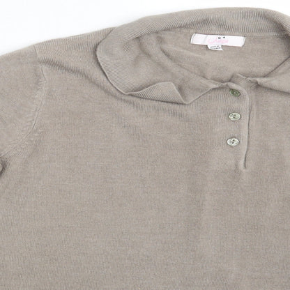 Womens UK Size 16 Julipa Beige Basic Polo