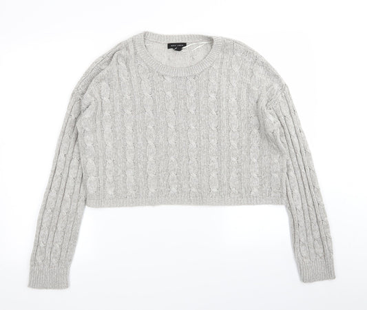 Womens UK Size M New Look Grey Pullover Jumper
