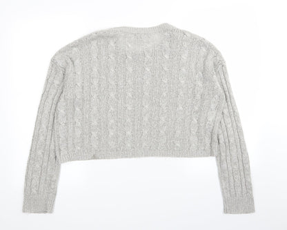 Womens UK Size M New Look Grey Pullover Jumper