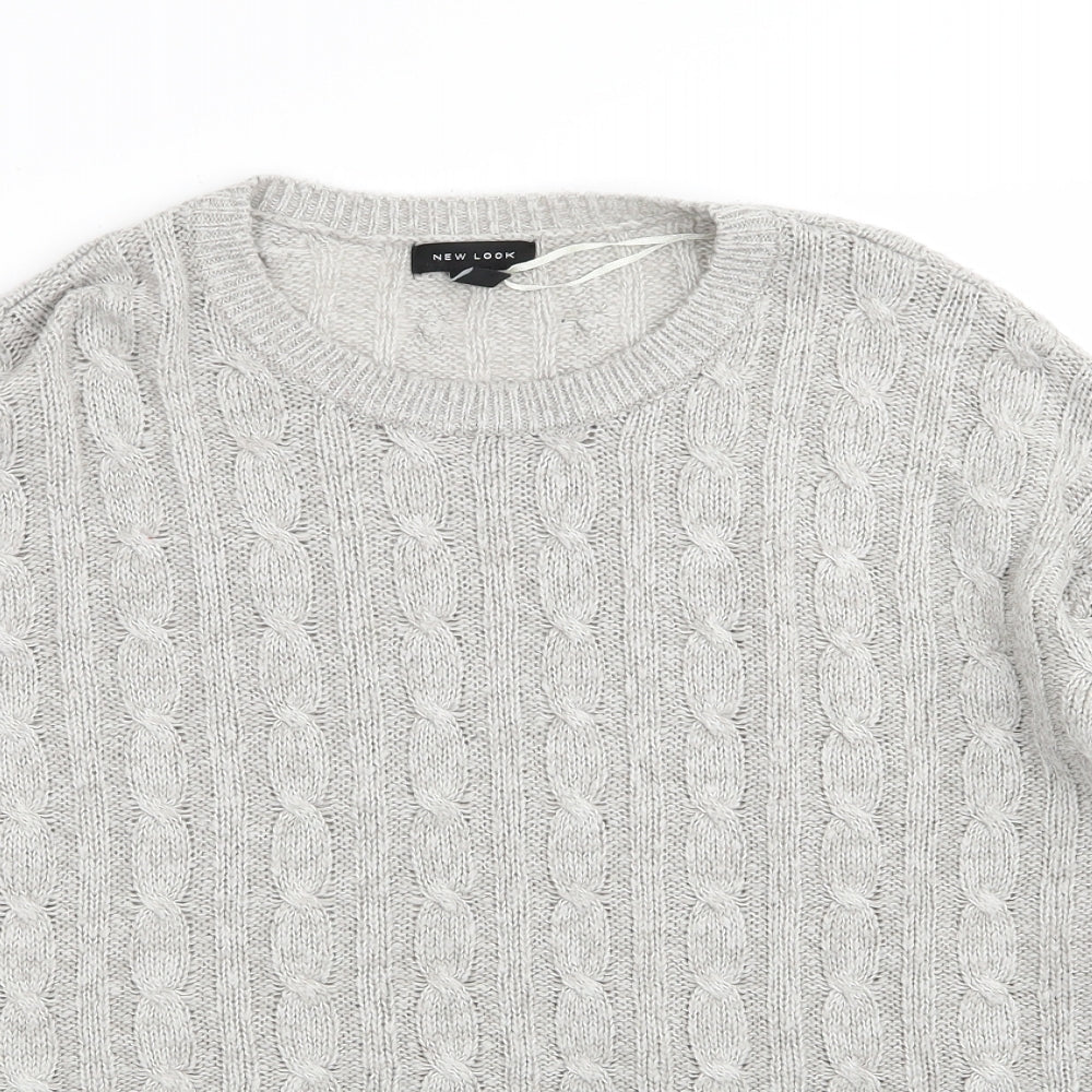 Womens UK Size M New Look Grey Pullover Jumper