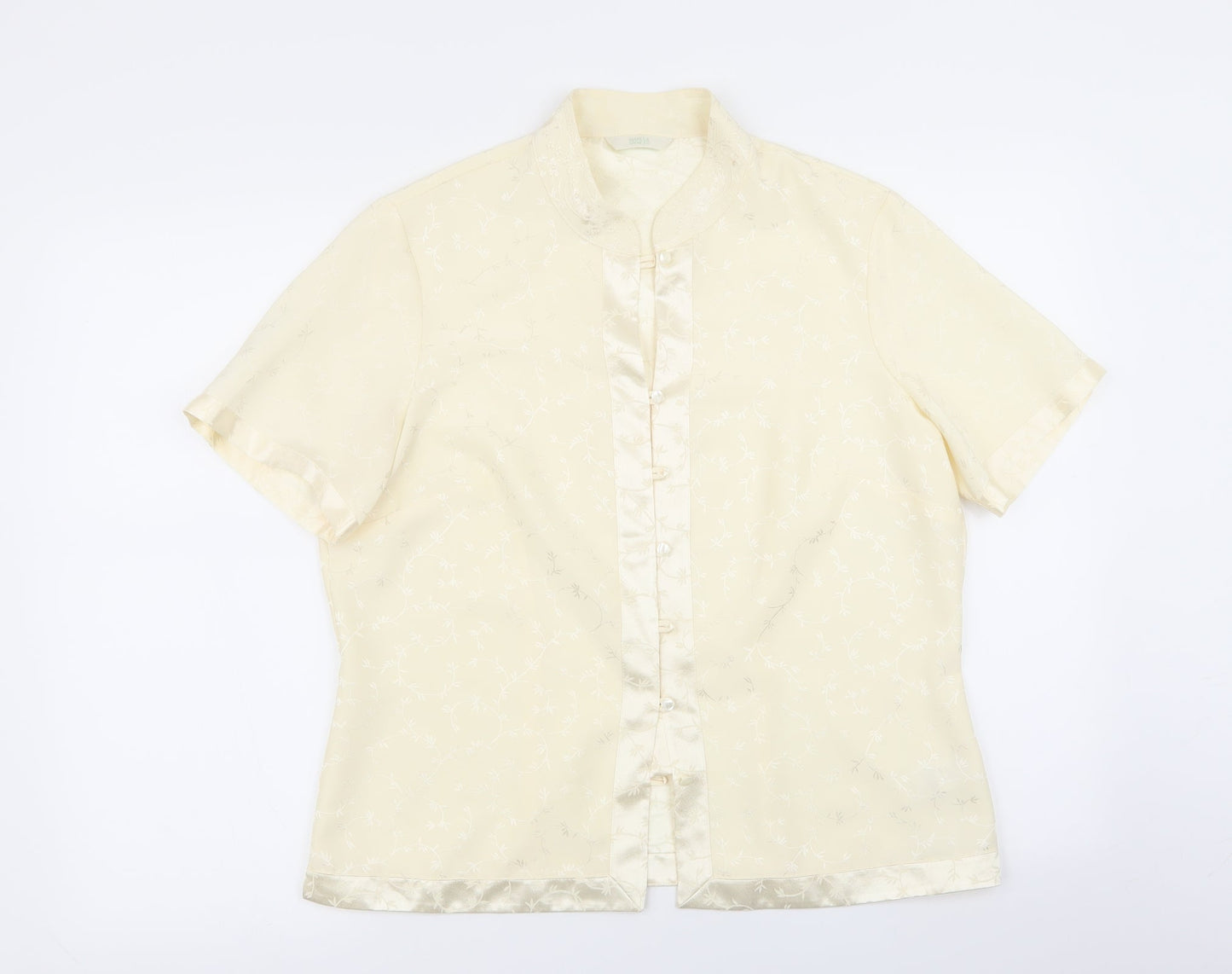 Womens UK Size 14 M&S Beige Basic Button-Up