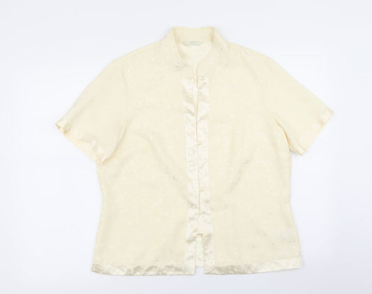 Womens UK Size 14 M&S Beige Basic Button-Up