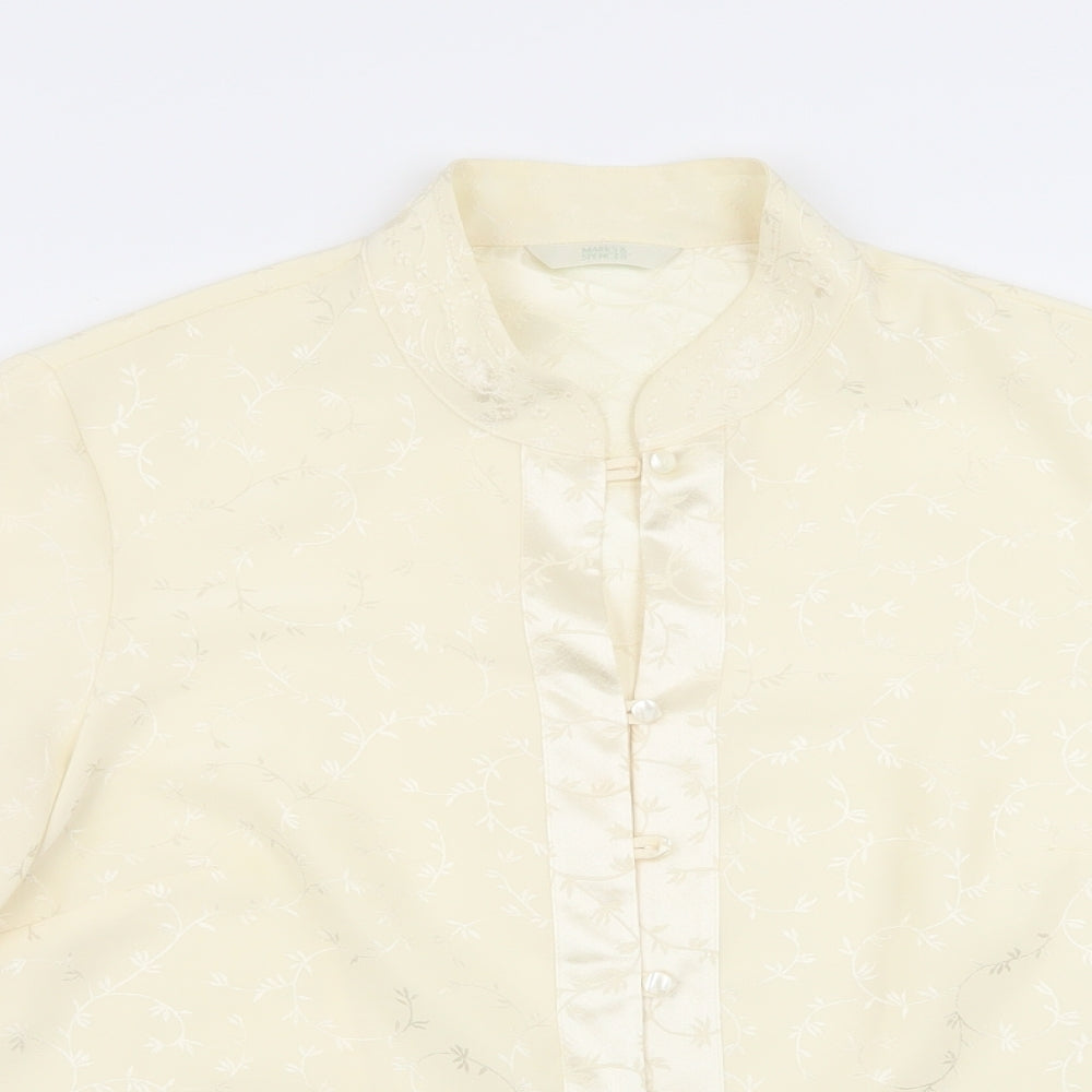 Womens UK Size 14 M&S Beige Basic Button-Up