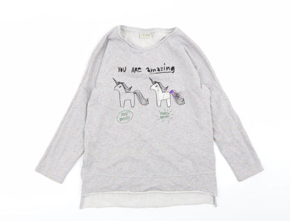 NEXT Girls Grey   Pullover Jumper Size 11 Years