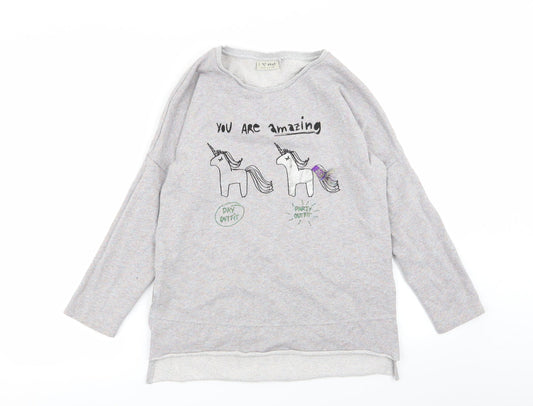 NEXT Girls Grey   Pullover Jumper Size 11 Years
