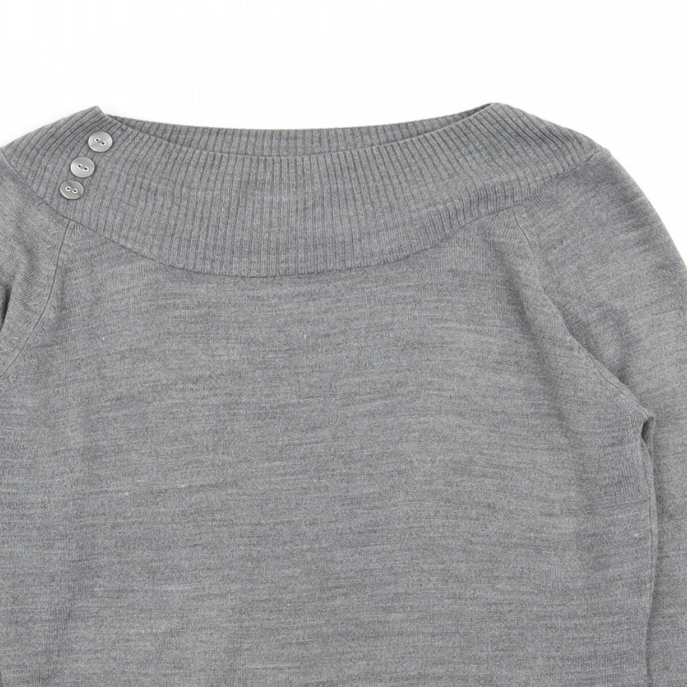 Womens UK Size 10 M&S Grey Pullover Jumper