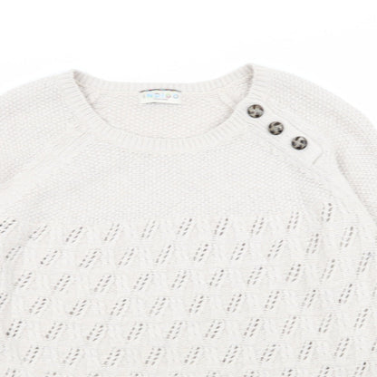 indigo collection Womens Beige Geometric  Pullover Jumper Size 10