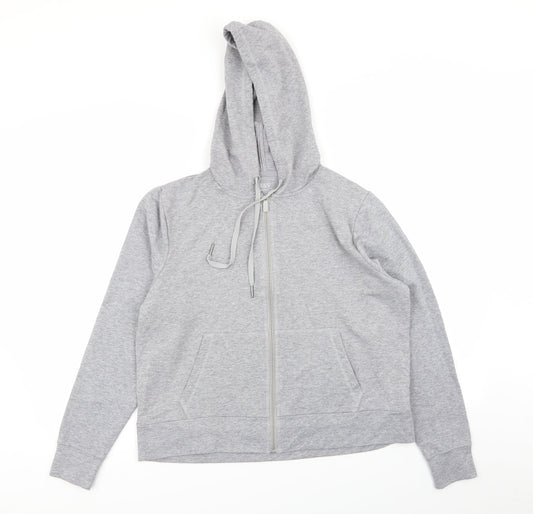 Womens UK Size 14 M&S Grey Full Zip Jumper