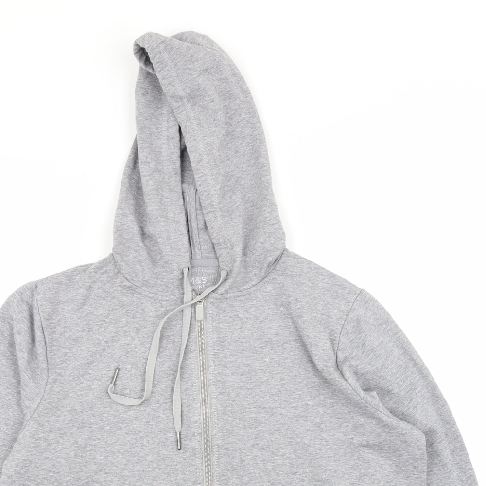 Womens UK Size 14 M&S Grey Full Zip Jumper