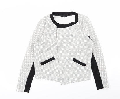 Decjuba Womens Grey Geometric  Jacket Blazer Size 10