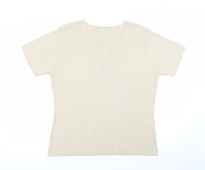 Womens UK Size 18 Essentials Beige Basic T-Shirt